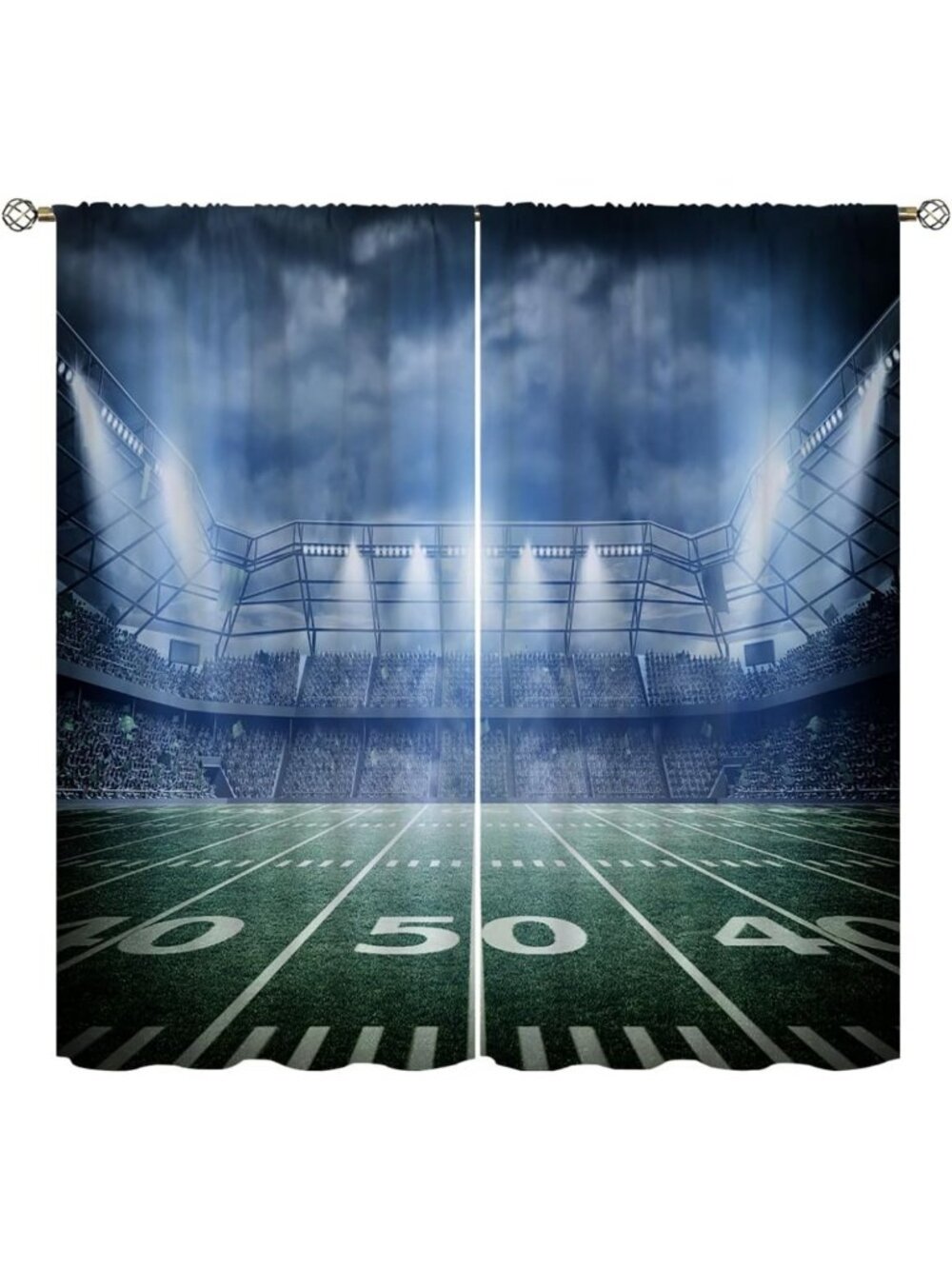 Football Blackout Curtains for Home Decor | Thermal Insulated Drapes 72x63